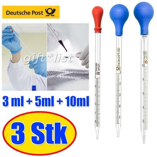 3er glas pipetten 3ml - 3ml, 10ml