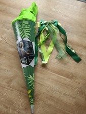 Zuckertüte/Schultüte: 3D, grün, Dino, Dinosaurier, mit passender Schleife