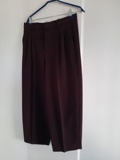 Rossi Collection Damen Stoffhose Bundfalten Breitnein 38 M Burgund Bordo Waldbee