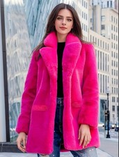 Damen Kunst Fell Mantel Gr. S