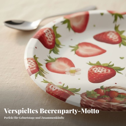 Erdbeer motto einweggeschirr - erdbeer-motto,