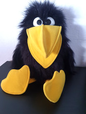 Uni-Toys Handpuppe Rabe Abraxas Plüsch Stofftier Vogel 40 cm waschbar - TOP!