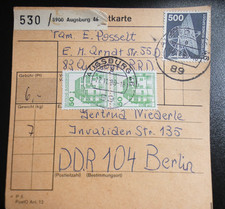 Paketkarte 1980 BRD  Augsburg