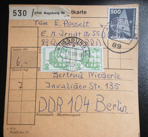 Paketkarte 1980 brd - brd,