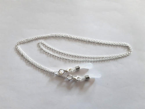 Brillenkette versilbert mit - versilbert,