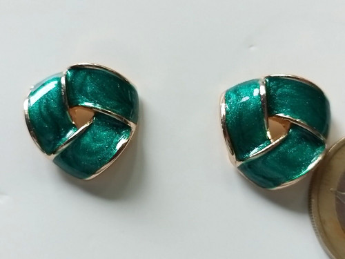 Ohrstecker goldfarben grün - ,