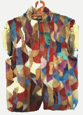 Nerz Weste Multicolor ausgefallenes Einzelstück Gr. M, Länge 85cm , 