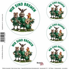SV Werder Bremen Aufkleber Wir sind Bremen 5er-Set Bremer Stadtmusikanten Shop