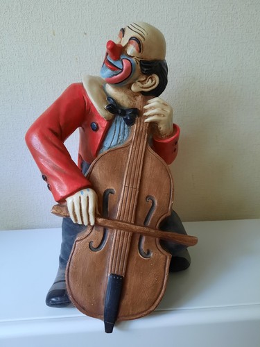 Clown mit bassgeige - clown,