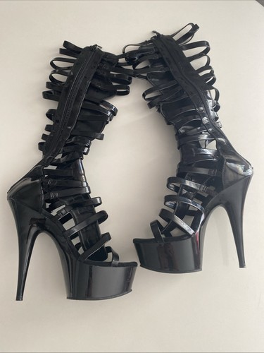Pleaser schwarze lack stiefel - schwarze,