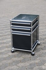 USM Haller Rollcontainer Graphit schwarz  Ral 9011 3 Auszüge  Hängeregister