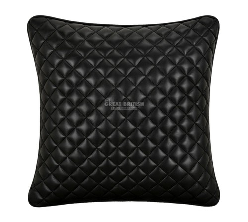 Schwarzes lederkissen - schwarzes,