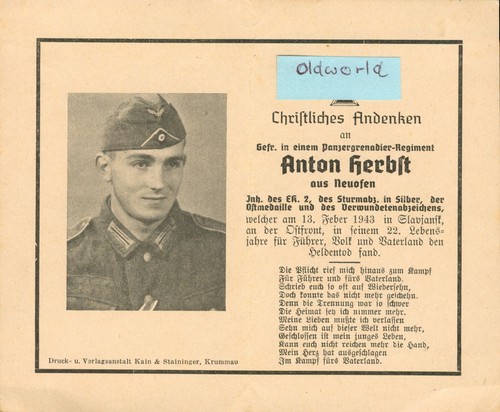 Wk2 sterbebild deathcard - wk2,