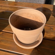 Blumentopf inkl. Untersetzer Keramik Terracotta - 18 cm hoch 20 cm Durchmesser 