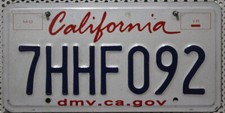 Kalifornien Nummernschild USA Kennzeichen California License Plate US Schild HHF