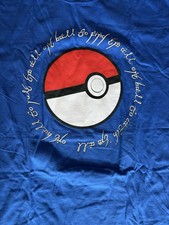 T-Shirt Blau Motiv Pokeball