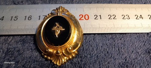 Schaumgoldbrosche mit onyx - mit,