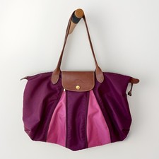 Longchamp Tasche Bordeaux Pink Leder Henkel Zip-Expand Modell selten