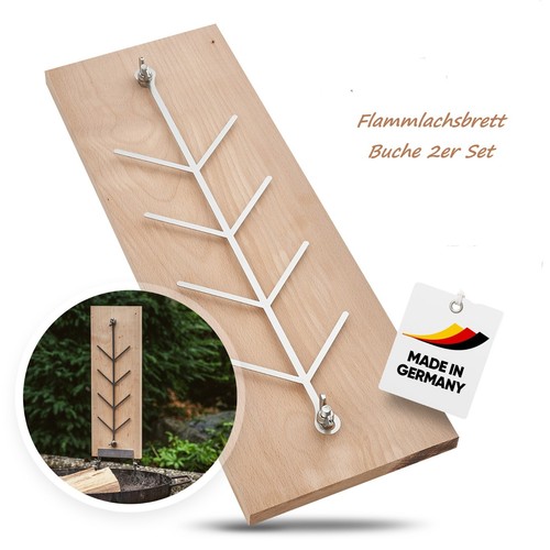 Flammlachsbrett 2er set buche - set,