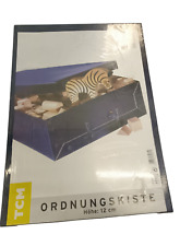 Tchibo TCM Aufbewahrung Box 48x35x12cm Blau mit Griffen Karton Lagerung