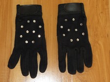 Schwarze Handschuhe mit Glitzersteinen Gr. 6 für Mädchen