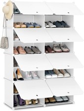 Schuhregal DIY 8 Fächern Schuhschrank  schmal mit Türen Stahlrahmen xrs26ws