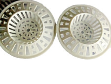 2 Stück Abflusssieb Haarsieb Weiß Kunststoff Spüle Waschbecken Dusche Ø 60 mm