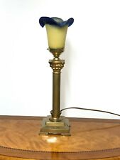 Antik  Messing-Pate de Verre  Tischlampe Signiert1 Flammig 46 cm Hoch