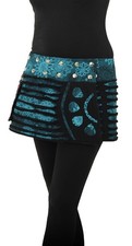 PUREWONDER Damen Wickelrock Kurzer Goa Rock Minirock Sommer Winter Cacheur sk24