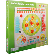 Kalenderuhr aus Holz Lernuhr