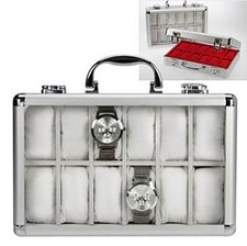 SAFE 265 ALU Uhrenaufbewahrungsbox Herren mit 12 Uhren-Schmuckhalter in gra