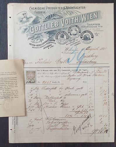 Alte rechnung 1896 aus wien - rechnung,
