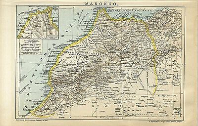 Marokko landkarte marrakesch - marokko,