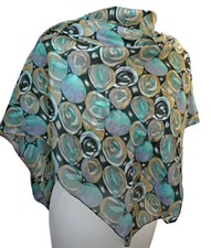 leichtes Damen Seidentuch Kopftuch Tuch Punkte türkis lila grün braun 1086