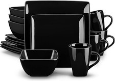16tlg Geschirrset schwarz