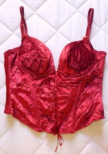 Damen Korsett Korsage Corset Corsage Gr. S  Oberteil Samt Weinrot Rarität Retro