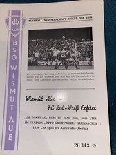 Programmheft BSG Wismut Aue - FC Rot Weiß Erfurt.  30.05.1982