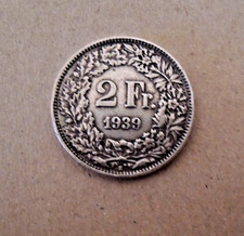 Schweiz , Silber - Münze , 2 Franken 1939 B
