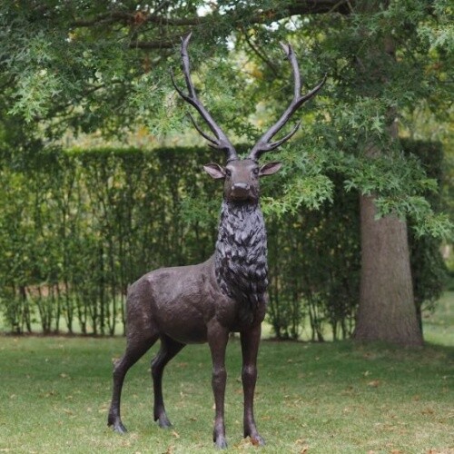 Bronzefigur hirsch groß - hirsch,