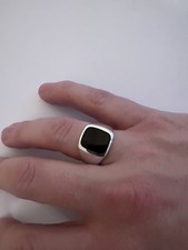 NEU Siegelring mit Onyx 925 Sterling Silber Gr. 64 20,4 mm NEU