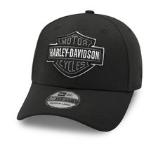Harley-Davidson Tonal Logo Black 39THIRTY Cap Schirmmütze Gr. L - Schwarz