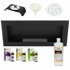BIO ETHANOL KAMINE WANDMONTAGE 900x400 ECO FEUERBRENNER SCHWARZ & ZUBEHÖR
