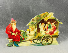 Christbaumschmuck Aufsteller Engel Weihnachtsmann Krippe Maria Pappe Glitzer