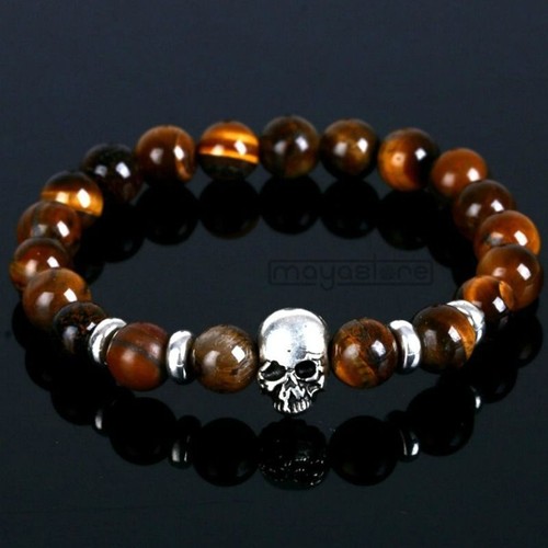 8mm armband skull natur - armband,