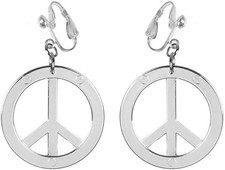 Hippie Schmuckset Kette mit Ohrringen Peace Flower Power Schmuck Set  7309