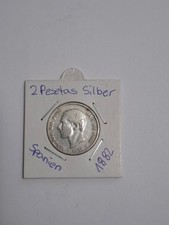 Spanien 2 Pesetas 1882 / Alfonso XII., Silber, schön-sehr schön