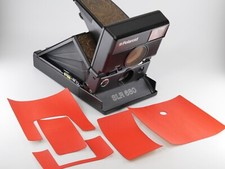 Premium rotes Lederbezug-Kit für Polaroid 690 SLR, 680 SLR und SX-70