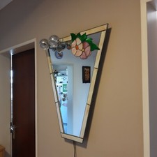 Designer Spiegel Wandspiegel, Tiffany 60x70cm Dielen Lampe Unikat ❗ Handarbeit ❗