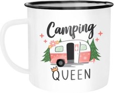 Emaille-Tasse Camping Queen