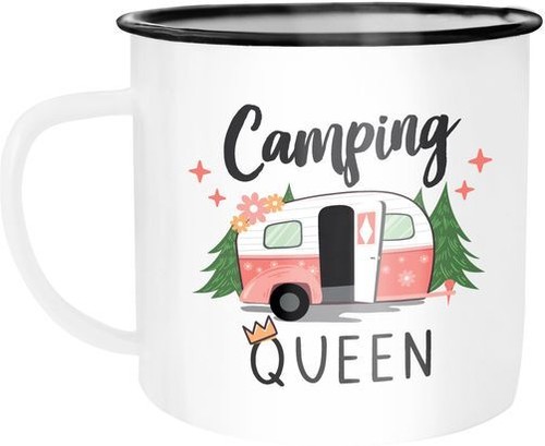 Emaille tasse camping queen - camping,